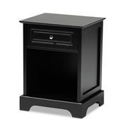 Baxton Studio Chase Modern Transitional Black Finished 1-Drawer Wood End Table